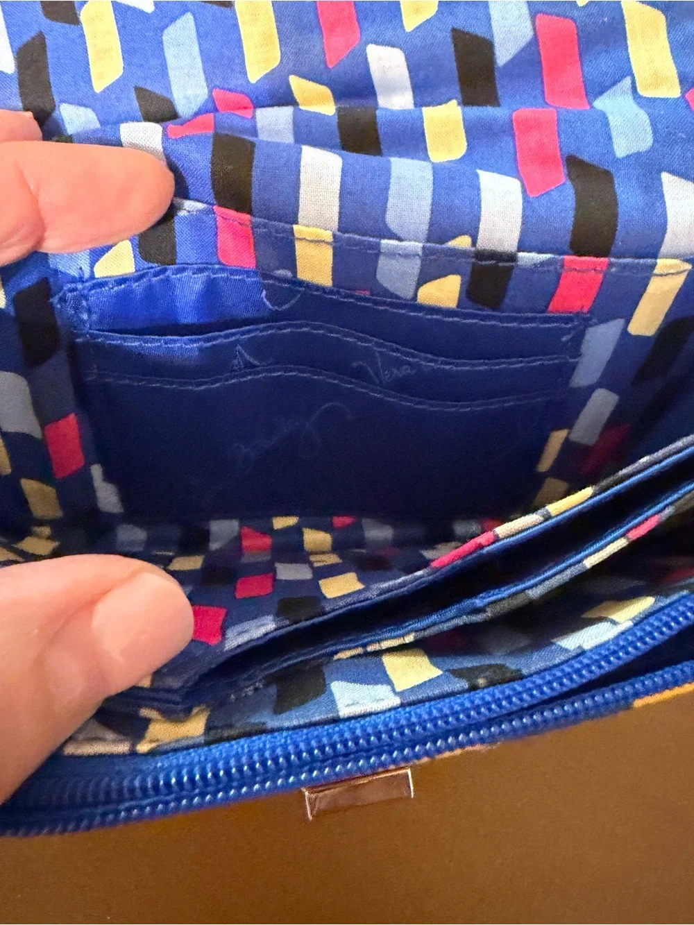 Vera Bradley Quilted Multicolor Geometric Patch Crossbody